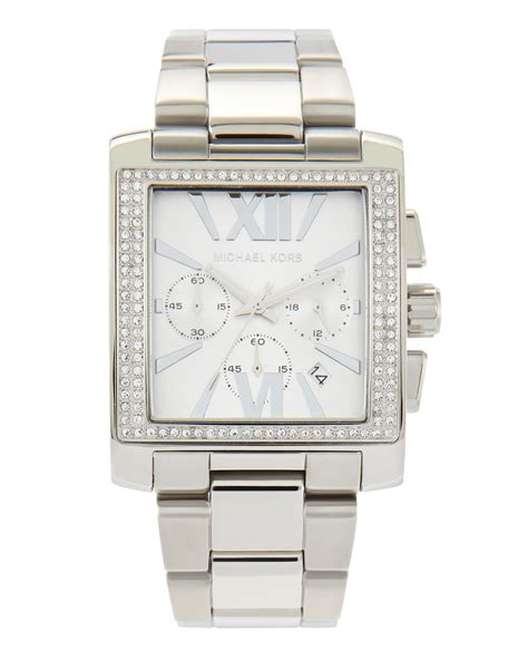 oversized square faced michael kors watch|michael kors black chronograph watch.